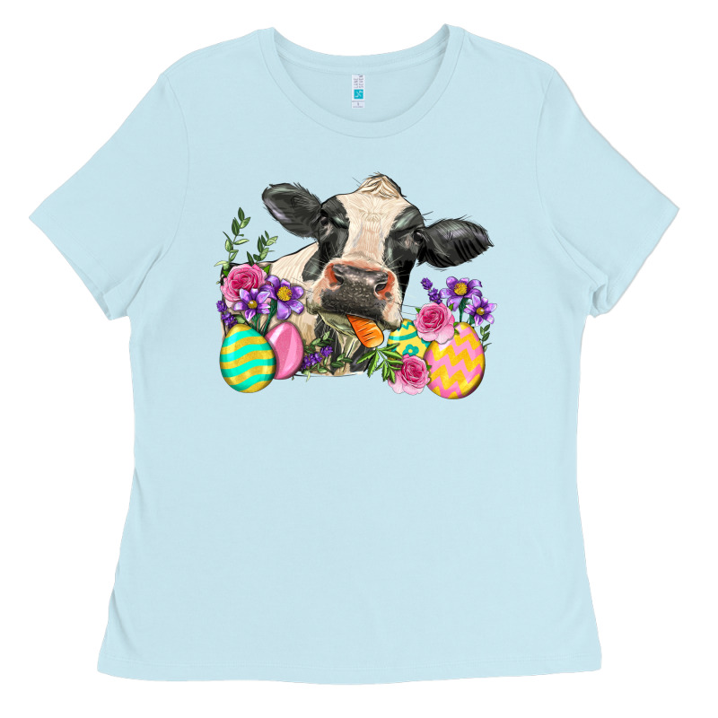 Happy Easter Cow Easter Day Ladies Tee by Neo Western | Teevron