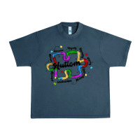 Midnight Navy autism teacher pencil Urban Heavy Tee - MaliasSmallBusiness