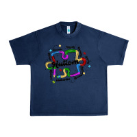 Navy autism teacher pencil Urban Heavy Tee - MaliasSmallBusiness