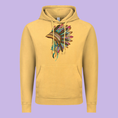 Indian Leopard Headdress Vintage Hoodie Designed By Barkaloodesign