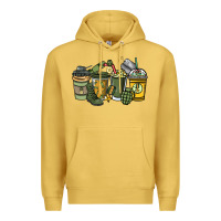Antique Gold Army coffee cups 4th of july Premium Hoodie - HowdyJamesFarm