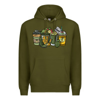 Army Green Army coffee cups 4th of july Premium Hoodie - HowdyJamesFarm