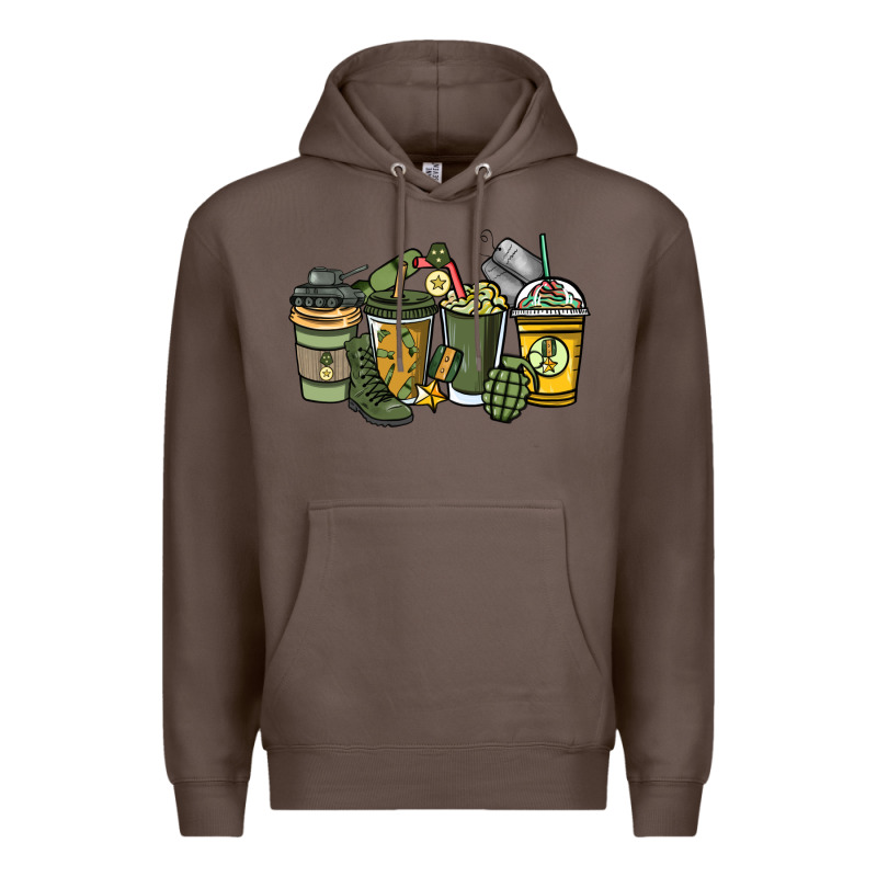 Army Coffee Cups 4th Of July Premium Hoodie by HowdyJamesFarm | Teevron