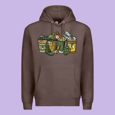 Army Coffee Cups 4th Of July Premium Hoodie Designed By Howdyjamesfarm