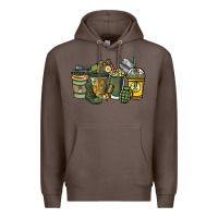 Coffee Army coffee cups 4th of july Premium Hoodie - HowdyJamesFarm