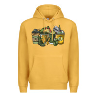 Mustard Army coffee cups 4th of july Premium Hoodie - HowdyJamesFarm