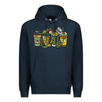 Navy Army coffee cups 4th of july Premium Hoodie - HowdyJamesFarm