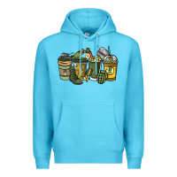 Ocean Blue Army coffee cups 4th of july Premium Hoodie - HowdyJamesFarm