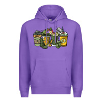 Purple Army coffee cups 4th of july Premium Hoodie - HowdyJamesFarm