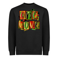 Black one love juneteenth Heavyweight Sweatshirt - MaliasSmallBusiness