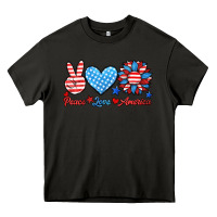 Asphalt peace love america Heavy Core Tee - HRA Design Shop
