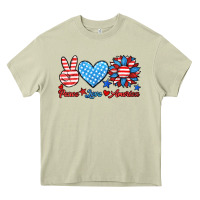 Mossy peace love america Heavy Core Tee - HRA Design Shop