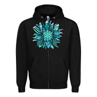 Black winter sunflower Zipper Hoodie - Jasminsmagicworld