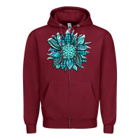 Burgundy winter sunflower Zipper Hoodie - Jasminsmagicworld