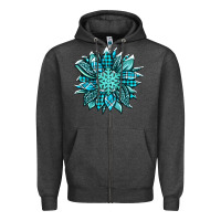 Charcoal Heather winter sunflower Zipper Hoodie - Jasminsmagicworld