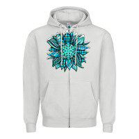Dove Grey winter sunflower Zipper Hoodie - Jasminsmagicworld