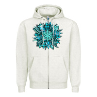 Oatmeal Heather winter sunflower Zipper Hoodie - Jasminsmagicworld