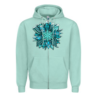 Seafoam winter sunflower Zipper Hoodie - Jasminsmagicworld
