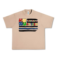 Burro autism usa flag Urban Heavy Tee - MaliasSmallBusiness