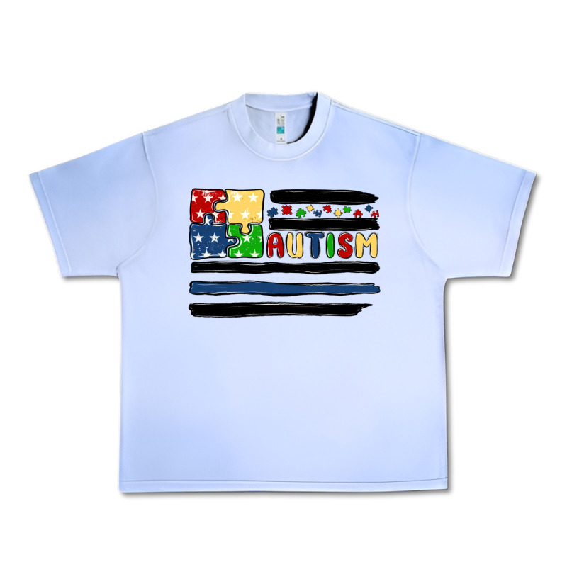 Autism Usa Flag Urban Heavy Tee by MaliasSmallBusiness | Teevron