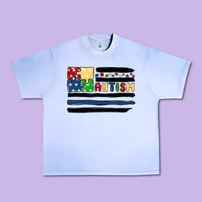 Autism Usa Flag Urban Heavy Tee Designed By Maliassmallbusiness