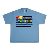 Pebble Blue autism usa flag Urban Heavy Tee - MaliasSmallBusiness