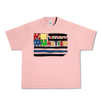 Salmon autism usa flag Urban Heavy Tee - MaliasSmallBusiness