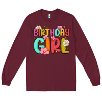 Burgundy birthday girl Long Sleeve Tee - MaliasSmallBusiness