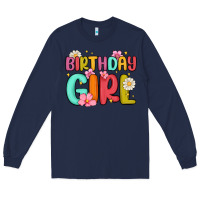 Navy birthday girl Long Sleeve Tee - MaliasSmallBusiness