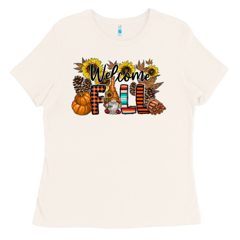 Welcome Fall Pumpkin Ladies Tee by CowhideDigitalArt | Teevron