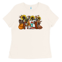 Bone Welcome Fall Pumpkin Ladies Tee - CowhideDigitalArt