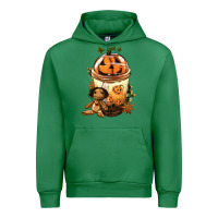 Emerald Halloween Jack O Lantern Bobba Cup Urban Hoodie - FaDigitalArtStudio