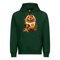 Forest Green Halloween Jack O Lantern Bobba Cup Urban Hoodie - FaDigitalArtStudio