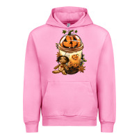 Fuchsia Pink Halloween Jack O Lantern Bobba Cup Urban Hoodie - FaDigitalArtStudio