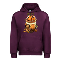 Mauve Wine Halloween Jack O Lantern Bobba Cup Urban Hoodie - FaDigitalArtStudio