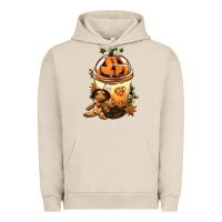 Pigment French Oak Halloween Jack O Lantern Bobba Cup Urban Hoodie - FaDigitalArtStudio