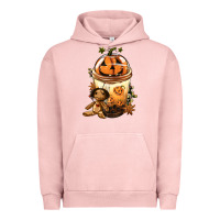 Pigment Salmon Halloween Jack O Lantern Bobba Cup Urban Hoodie - FaDigitalArtStudio