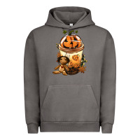 Pigment Tornado Halloween Jack O Lantern Bobba Cup Urban Hoodie - FaDigitalArtStudio