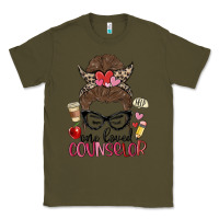 Army Green messy bun one loved counselor Classic Tee - MaliasSmallBusiness