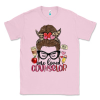 Bubblegum Pink messy bun one loved counselor Classic Tee - MaliasSmallBusiness