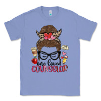 Colony Blue messy bun one loved counselor Classic Tee - MaliasSmallBusiness
