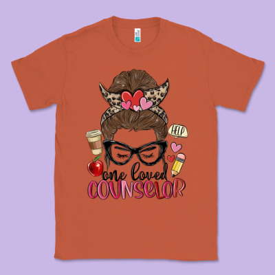 Messy Bun One Loved Counselor Classic Tee Designed By Maliassmallbusiness