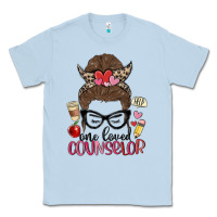 Dusty Blue messy bun one loved counselor Classic Tee - MaliasSmallBusiness