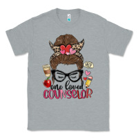 Heather Grey messy bun one loved counselor Classic Tee - MaliasSmallBusiness