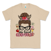 Mushroom messy bun one loved counselor Classic Tee - MaliasSmallBusiness