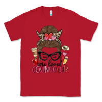 Red messy bun one loved counselor Classic Tee - MaliasSmallBusiness