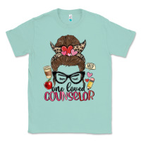 Seafoam messy bun one loved counselor Classic Tee - MaliasSmallBusiness