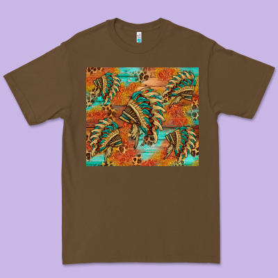 Indian Headdress Pattern Tumbler Premium Tee Designed By Hra Design Shop