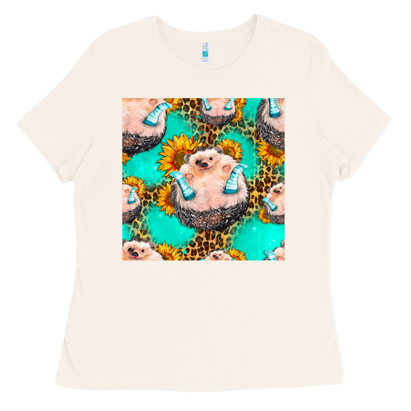Hedgehog Western Seamless Pattern Ladies Tee by HRA Design Shop | Teevron