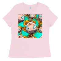 Bubblegum Pink hedgehog western seamless pattern Ladies Tee - HRA Design Shop